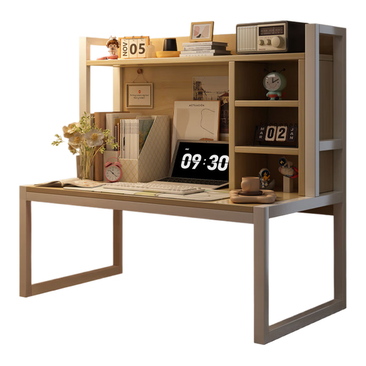 Shu Yiran bed computer desk college student lazy desk bookshelf bunk dormitory artifact steel frame bedside notebook table bookshelf style black shelf + black willow color