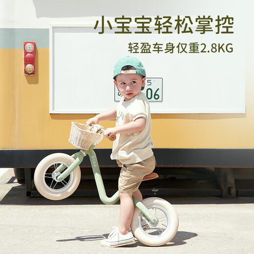 kidpop children's balance bike 1-3 years old without pedal bike children's scooter stroller baby walker one year old gift pink color
