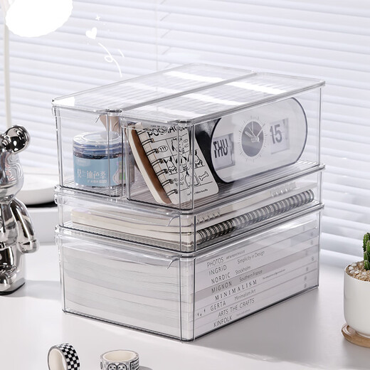 Ziwu Qian Xiaoka Storage Box Flip Acryl Desktop Ultraman Card Sequation Card Box großer Kapazität 4877. Seite U Transparenter Korb - 1 mittlere Länge