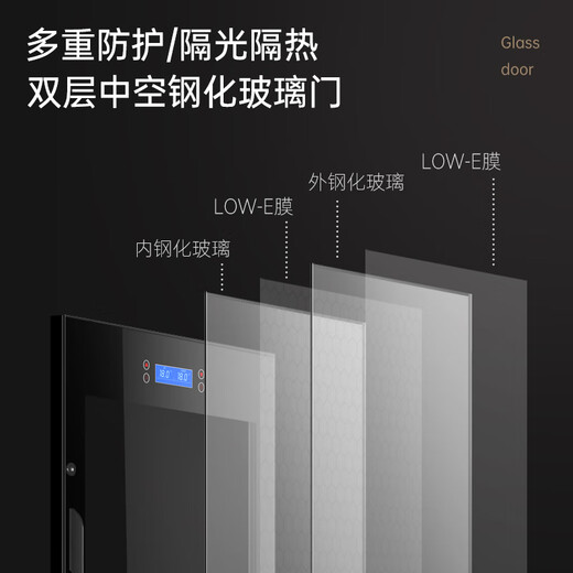 Qiekeqieke red wine cabinet, cigar cabinet, tea cabinet, multi-function double DIY combination double door, double compressor, double control, home and commercial 28 combination cabinet A, red wine direct cooling + cigar air cooling 1 naked storage 176L