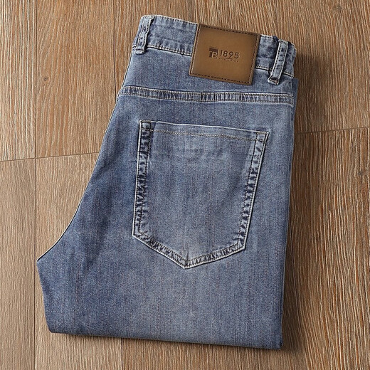 Yiyu Jeans Men's Summer Summer Style Youth Mens Men's Slim Body Strast Elastic High-End Business Casual Long Blayers Summer 2677# светло-голубой 29