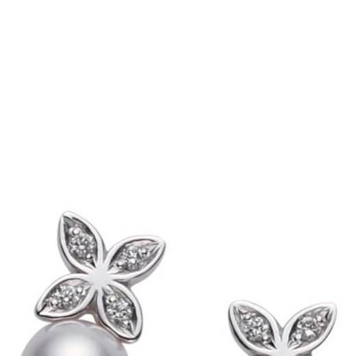 Mikimoto MIKIMOTO women's pearl earrings silver diamond-set flowers exquisite pearl earrings give gifts to girlfriend PE-1392PU