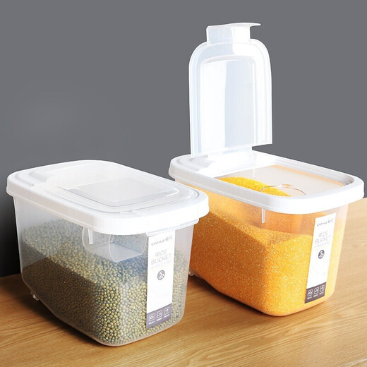 Camellia (CHAHUA) rice bucket kitchen thickened dustproof sealed rice storage box rice storage box flour bucket miscellaneous grain bucket flip-top rice bucket 5KG 10Jin Jin is equal to 0.5 kg