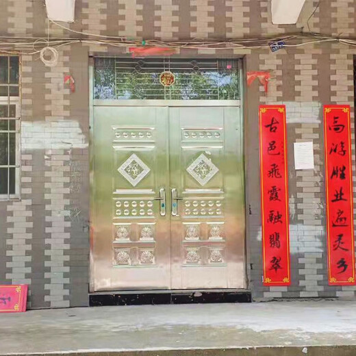 勤凯304不锈钢双开门入户门农村自建房双扇门防盗门大门进户门对开门 亮光玫瑰金 更多尺寸和款式定制请联系客服
