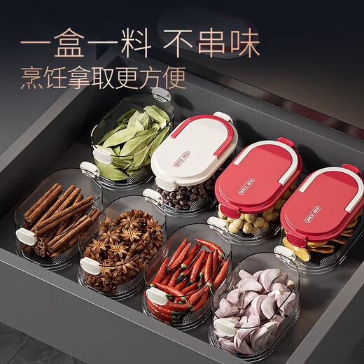 ZOZX German divided seasoning box spices and seasoning storage box chili seasoning jar fresh box moisture-proof seasoning jar value recommendation red bean paste 5 layers sealed and moisture-proof