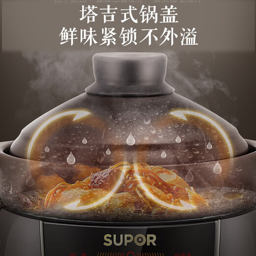 SUPOR electric stew pot, household 5L large-capacity soup pot, electric stew pot, multi-function pot, high-power electric stew pot, direct stew electric stew pot, nutritional food supplement pot, porridge artifact, micro-pressure stew + 1.5H fast soup, Chinese incandescent pottery liner 5L