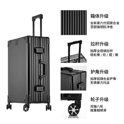 乌尼莫克（Uniamog）德国品牌全铝镁合金登机箱行李箱铝框拉杆箱金属旅行箱密码皮箱子 鹦鹉绿-珍藏款 拉杆加粗轮子加固 20英寸 /可登机-升级加厚强抗压