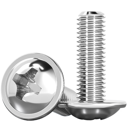 Fengji 304 stainless steel cross round head with pad machine screw pan head with intermediary screw bolt M2M2.5M3M4M5M6mm M5*70-10 pcs