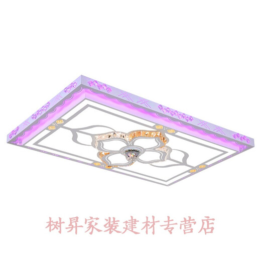 Ceiling lamp with Bluetooth speaker Living room lamp rectangular new Bluetooth music living room audio headlight magic ball crystal lamp LED ceiling lamp bedroom home lamp A type 115*75 magic ball Bluetooth music remote control 120 watts