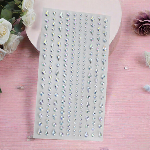 Xuanluo Zhenpin Aurora Butterfly Stickers Children's Stage Makeup Diamond Stickers Tear Diamond Stickers Diamond Fairy Makeup Stickers Makeup Eye Makeup Eye Corner Butterfly Glowing Water Drops Round Approximately 230 Pieces