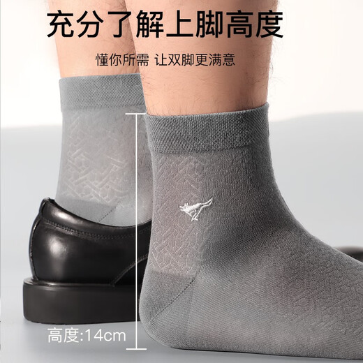 Sieben Wölfe (Septwolves) [Mulberry Seide + Modal] Socken für Männer im Sommer dünne kühle Mittelröhrenstrümpfe und geruchssichere Herrensocken Geschäft natürliche Mulberry Seide Modal 6 Paare Einen Größe (geeignet für Größen 38-44)