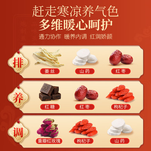 Tongrentang (Trt) Brauner Zuckergwer und Jujube Wolfberry Tee Menstruationsperiode Wolfberry Red Jujube meine Tante gab ihrer Freundin 160g (16g*10 Packs)/Box