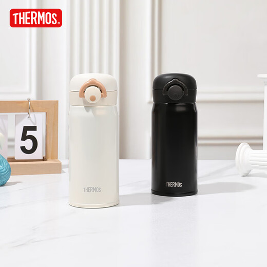 
THERMOS stainless steel thermos large capacity men and women water cup lightweight portable birthday gift custom lettering JNR cream white domestic 350ml