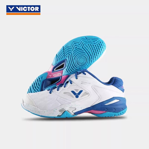 Victor Victor Badminton Schuhe, gleicher Stil wie Hai Ziying, P9200AB Stable v2.5 Standard Last, unerwünscht, Federschuhe SH-P9200Ab Hellweiß Standard Blau 42 (270 mm)