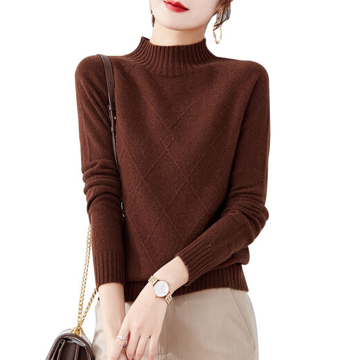 Hengyuanxiang 100% wool autumn and winter long-sleeved women's wool sweater knitted sweater