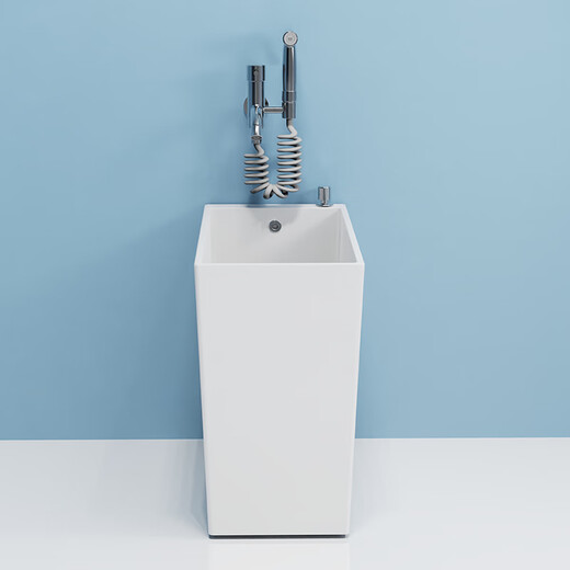 Washing mop pool household bathroom floor basin mop pool narrow and long small balcony mop trough ceramic floor-to-ceiling pool AM28 one-button Taiwan control