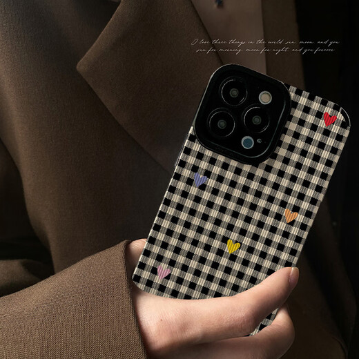 Shuncan gilt für Apple 15 iPhone14 Phone Case 13 12 Pro Max iPhone15 Neues Modell 11 XSMAX Vertikale Balken P3271 Schwarz -Weiß -Plaid -Farbe Love iPhone15