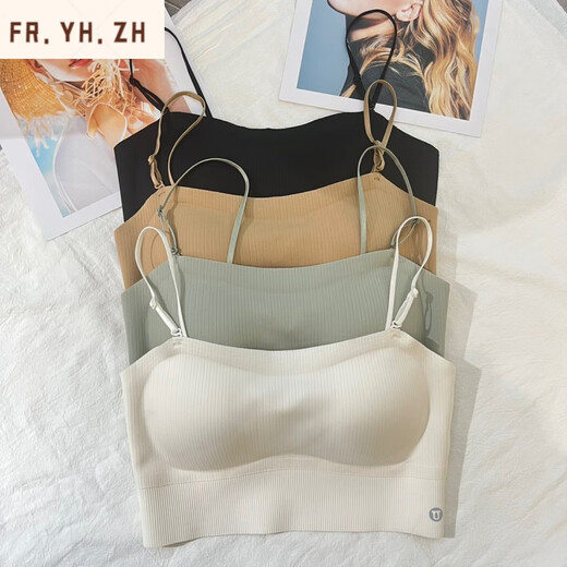FR.YH.ZH Fengzhixin underwear tube top underwear for women with big breasts, small fit, push-up sexy sports bra, black (868 styles), one size fits all