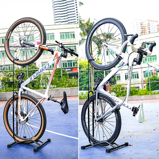 Lebycle 3-in 1 Fahrrad vertikaler Parkrahmen Pyramid Display-Wartungsregal 7-Gang-Einstellung General Mountain Bike Road Bike
