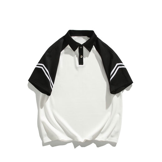 
Hong Kong Lianya short-sleeved men's summer Japanese contrasting T-shirt s trendy brand high street loose rag-sleeved color lapel polo shirt h-t3527 gray black sleeve M (recommended 90-115 Jin [Jin equals 0.5 kg])