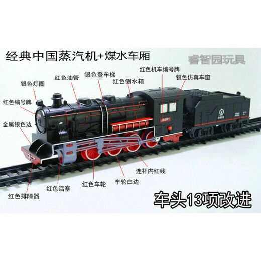 Ensemble complet de modèles de table de sable de train, Dongfeng Rail à grande vitesse à vapeur Verte Verte Skin pour enfants Train de simulation électrique, Red Wine, European Star Passenger Transport Set, Ordinary No. 5 Batterie