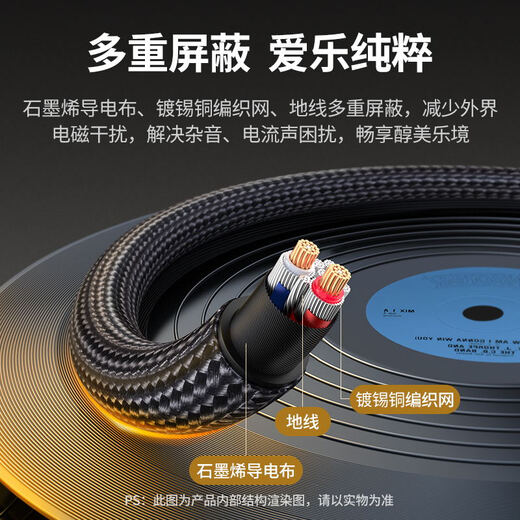 
Green Connect AUX audio cable 3.5mm male to male silver plated car audio cable Laptop mobile phone headphone headset audio box conversion to record cable 1.5 meters 15619