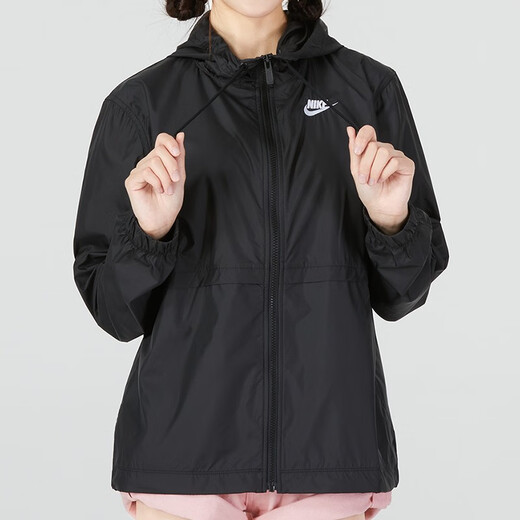Nike (NIKE) official store women's jacket spring new sportswear fitness training breathable jacket comfortable woven jacket DM6180-010-new arrival L (165/88A)