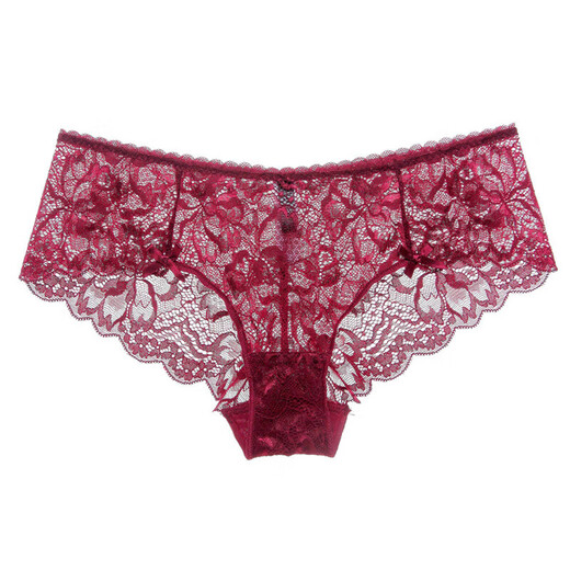 
WHIP BUNNY underwear sexy comfortable hollow women's low waist seductive lace thin breathable briefs bow 9216NK-Black L (suitable for weight 115-130Jin [Jin equals 0.5 kg])