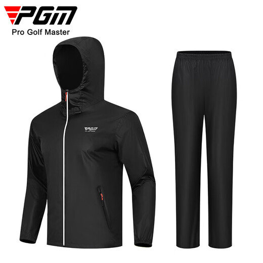 PGM高尔夫套装男款雨衣防雨全身装备上衣裤子整套服装 YF689-黑色 XL