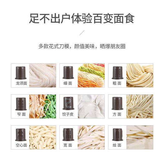 Kitchen Crown's 8th generation fully automatic home noodle machine Wei's piezoelectric small intelligent multi-functional noodle making dumplings 9 types of vertical mold heads Mocha Brown