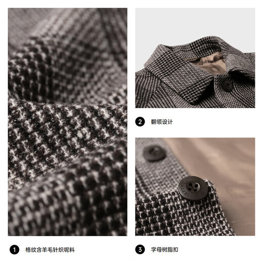 Septwolves coat men's winter cotton wool woolen wide windproof business casual woolen coat windbreaker jacket for men