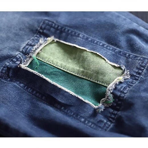 Jeans coupés kexin jeans moyens-jumeaux pour femmes en 2024 rétro littéraire d'été mince jeans patch féminin 1105 pantalon recadré bleu de haute qualité m recommandé 90-105jin [Jin est égal à 0,5 kg] Jin [Jin est égal à 0,5 kg]