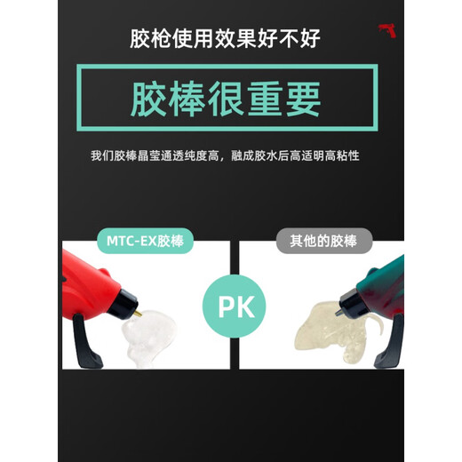 Taslon hot melt glue gun glue stick industrial-grade wireless charging high-viscosity strong small children's handmade household glue gun (+10 short glue sticks)