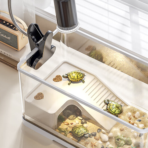 Pamper your turtle tank, eco-tank, pet breeding box, fish tank, plastic transparent newt, special for crawling pets, white model