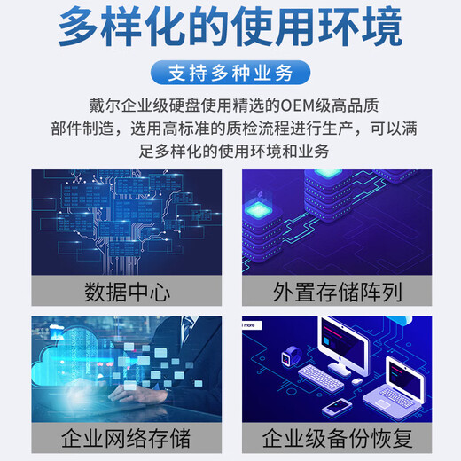 Disco duro de estación de trabajo de servidor Dell (DELL) SAS/SATA/600G/900G/2T/4T/8T/12T/16T/20T matriz de discos de almacenamiento de datos NAS de clase empresarial 4T 7.2K SATA 3.5 pulgadas nuevo en caja