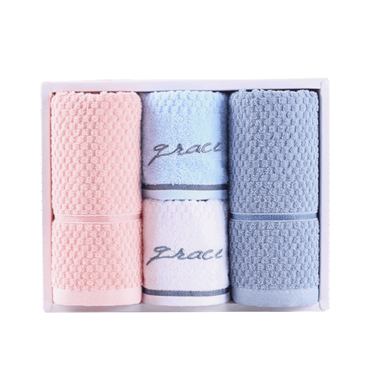 
Grace Towel Gift Box 2 Square Turban Set Employee Welfare Business Gift Annual Meeting Customized Embroidered Souvenirs Pure Cotton Made in Jiangnan 1105 Double Gift Box Pack