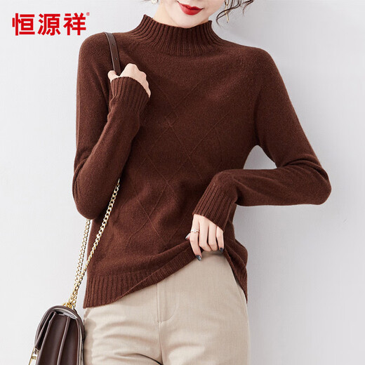 Hengyuanxiang 100% wool autumn and winter long-sleeved women's wool sweater knitted sweater