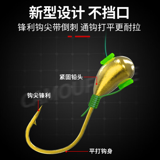 Renxian Seven Star Floating Line Group Traditional Fishing Seven Star Floating Small Golden Gloss Heading Hook Line Group Fishing Line Main Line Fishing Grass Cave Finished Products Not 2.0 meters [Not blocking the mouth and facing the sky hook] 3 rolls [can be 0.8# Line 4# Haixi Small Golden Gloss Heading Hook