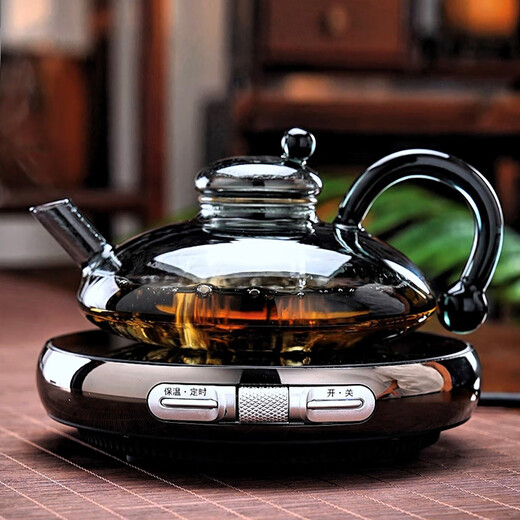 Gaoming 2025 new rat tail glass teapot household light luxury high-end electric ceramic stove tea maker special tea cooking set Ming Fengxiang electric ceramic stove + Fushu teapot 550ml