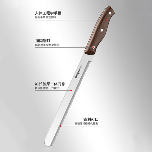 拜格（BAYCO）家用面包刀锯齿刀烘焙工具厨房不锈钢切吐司不掉渣刀具BD2801