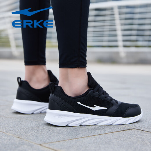 Hongxing Erke sports shoes men's shoes summer mesh breathable soft sole running shoes official odorproof mesh shoes men casual travel shoes men black 3291 (mesh style) 39