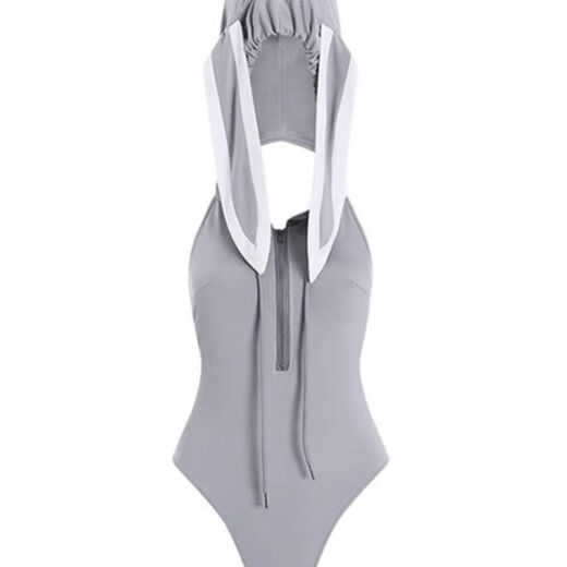 Yaqu men's sexy underwear 2024 new sexy transparent role-playing three-point male sexy underwear bunny boy gray + white stockings men's special masturbation sexy underwear thong men's sexy intercourse M (80-120)