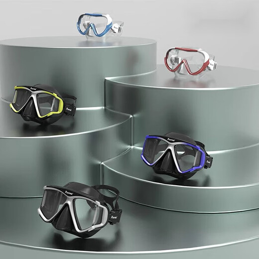 Shi Qian Swimming Goggles Protection de nez Plongers Poux de plongée Lunets pour le visage de plongée Anti-Fog Couvrer la protection de nez de plongée profonde Équipement de verres de natation intégrés M831 Bleu ciel (adolescents et modèles pour enfants)