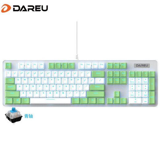 Daryou EK815 (LK175) wired mechanical alloy version two-color mechanical keyboard e-sports game home office full key no punch CF chicken LOL 104 keys green white green axis