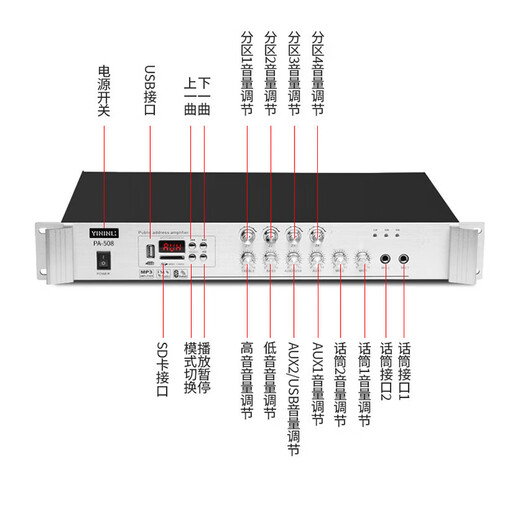 JBL 【进口喇叭】CSS8006吸顶音响 天花吊顶喇叭公共广播系统商超背景音乐音箱套装 蓝牙功放可接话筒 【进口喇叭】5只6寸喇叭CSS8006赠4分区功放