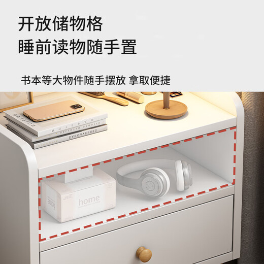 Minyu Bedside Table Simple Modern Bedroom Small Mini Bedside Table Rental Small Cabinet Simple Bedside Storage Rack Single Drawer Walnut Color 33*26*60 Straight Floor Model