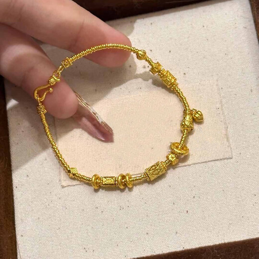 Shengli Guochao gold-colored broken gold bracelet for women 2024 new style bracelet light luxury versatile high-end gift for girlfriend bracelet