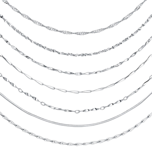 KZD old Phoenix quality 999pt950 platinum plain chain 18 necklace sweater chain chain needle type plain single chain platinum water wave chain 50+6 cm old Fengxiang quality