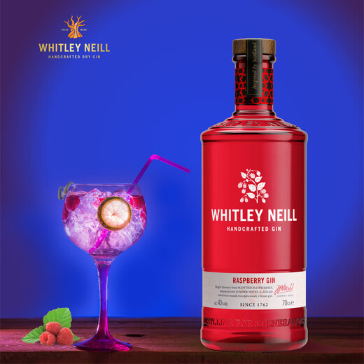 惠特利尼尔（Whitley Neil）金酒 金汤力 杜松子酒 调配鸡尾酒 基酒 英国进口洋酒 惠特利尼尔树莓金酒700ml