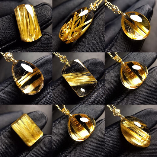 DRJEFUN Natural Brazilian Blonde Crystal Titanium Crystal Drops Wuwu Brand Men and Women Transport Pendant Necklace Couple Gift Number 6193